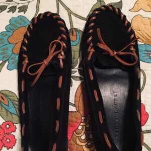 Ralph Lauren Black Suede Moccasins